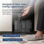 Rennoa SpotCleaner på et klinkegulv – Kompakt men kraftig tæpperenser, der fjerner pletter, snavs og lugt