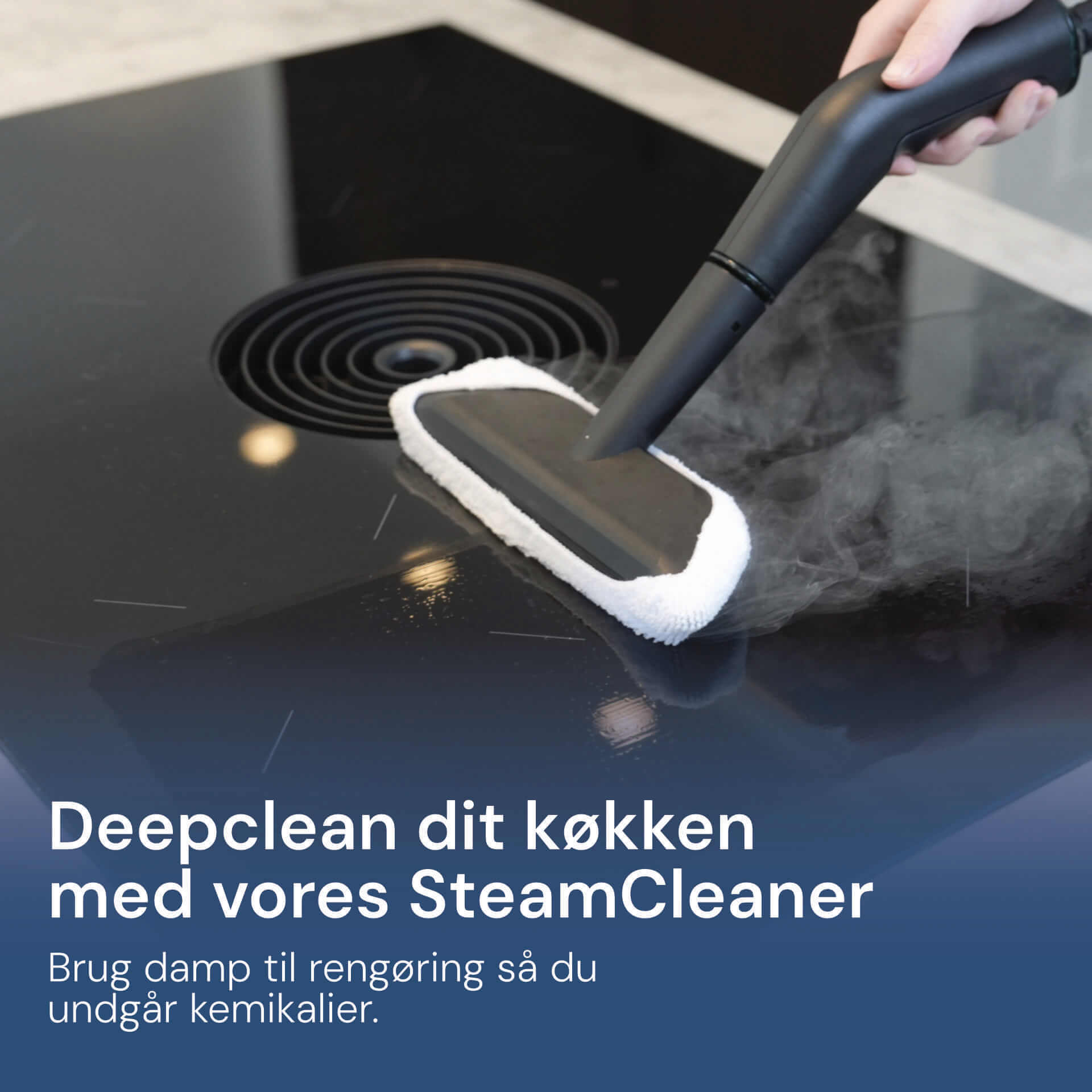 Rennoa SteamCleaner rengør induktionskoger med damp - kemikaliefri rengøring